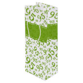 Gift Label Birthday 95 Random Number Pattern Green Wijn Cadeautas (Achterkant Gekanteld)