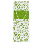 Gift Label Birthday 95 Random Number Pattern Green Wijn Cadeautas (Achterkant)