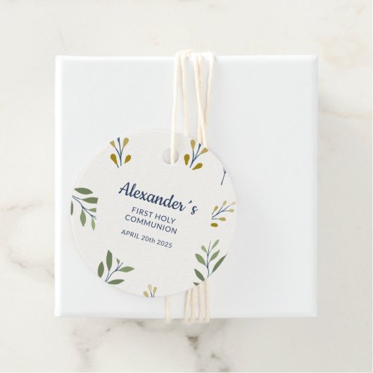 Gift Label - Custom Communion Leaf Pattern Design (In situ)