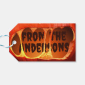 Gift Label Halloween oranje griezelige pompoen Cadeaulabel (Achterkant Horizontaal)