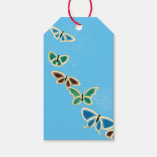 Gift Label JAPANESE BUTTERFLIES IN SKY BLUE Cadeaulabel