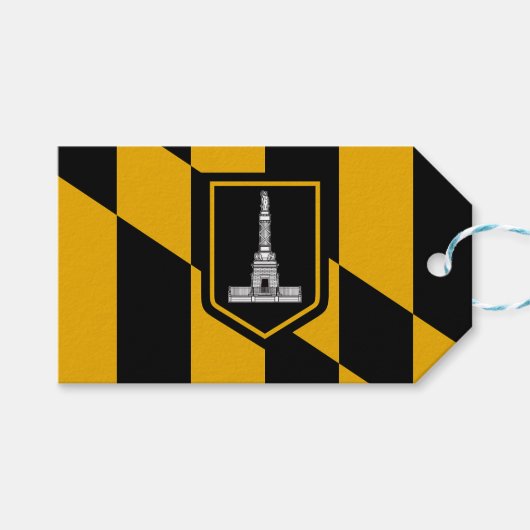 Gift Label met vlag van Baltimore City, VS Cadeaulabel (Voorkant (Horizontaal))