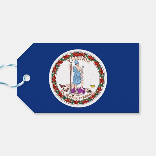 Gift Label met vlag van de staat Virginia, VS Cadeaulabel (Achterkant Horizontaal)