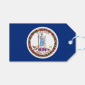 Gift Label met vlag van de staat Virginia, VS Cadeaulabel (Voorkant (Horizontaal))