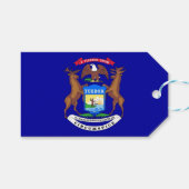 Gift Label met vlag van Michigan State, VS Cadeaulabel (Voorkant (Horizontaal))