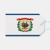 Gift Label met vlag van West Virginia State, VS Cadeaulabel (Voorkant (Horizontaal))