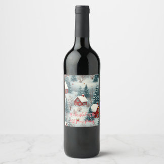 Gift label ( Winter Wonderland ) Wijn Etiket