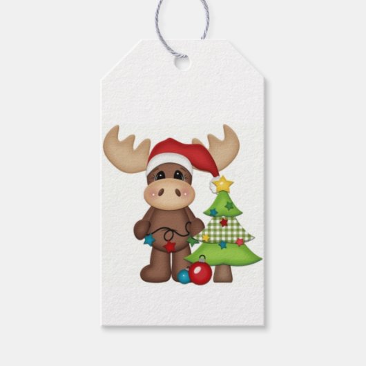 Gift Labels - Moose kerstboomgaard Cadeaulabel (Voorkant)