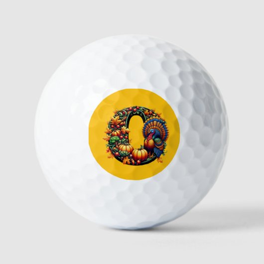 Gift letter o Thanksgiving style  Golfballen (Voorkant)