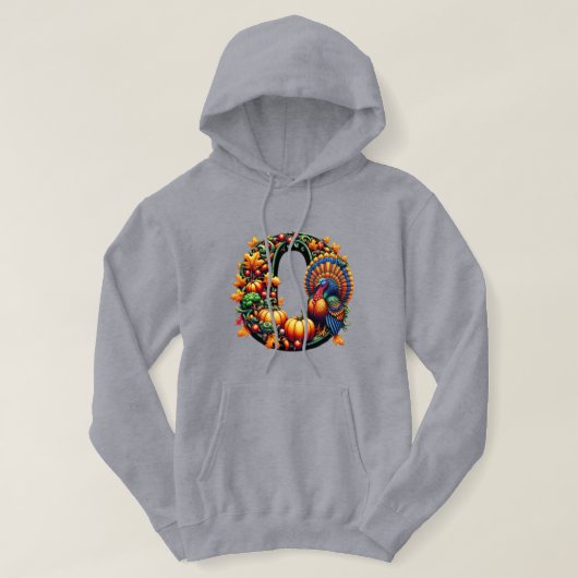 Gift letter o Thanksgiving style Hoodie (Design voorkant)