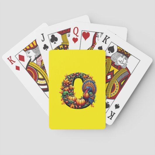 Gift letter o Thanksgiving style  Pokerkaarten (Achterkant)
