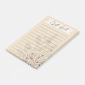 Gift list, seasonal xmas mistletoe post-it® notes (Schuin)