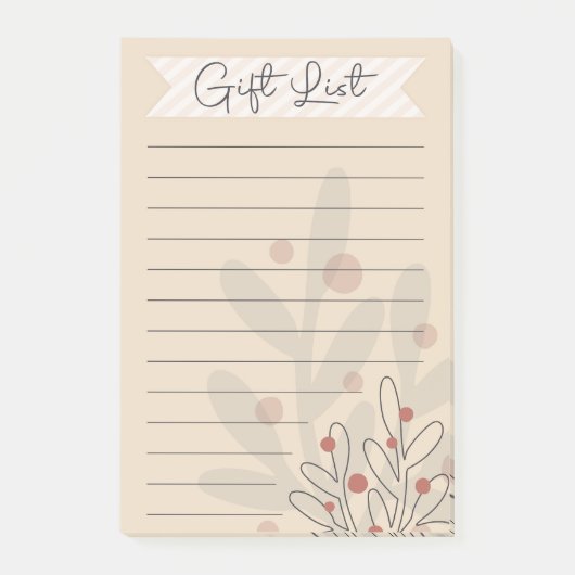 Gift list, seasonal xmas mistletoe post-it® notes (Voorkant)