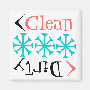 Gift Magnet Retro Tumblers Clean Dirty Dish wasmac Magneet