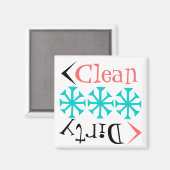 Gift Magnet Retro Tumblers Clean Dirty Vaatwasser Magneet (Voorkant / Achterkant)