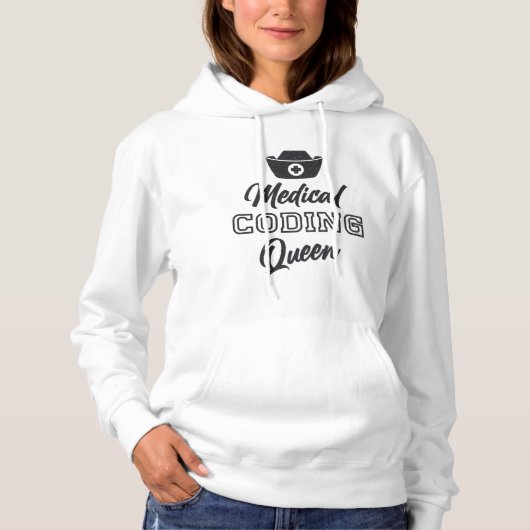 Gift Medical Coder Queen Coding ICD Programmer Hoodie (Voorkant)