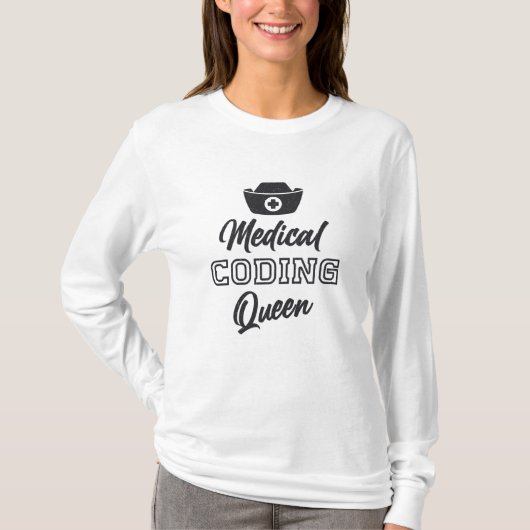 Gift Medical Coder Queen Coding ICD Programmer T-shirt (Voorkant)