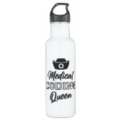 Gift Medical Coder Queen Coding ICD Programmer Waterfles (Voorkant)