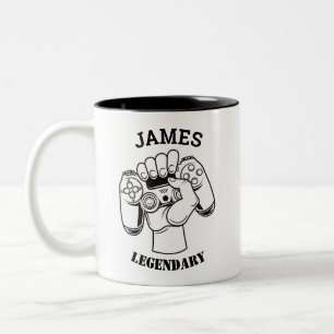 Gift Name Persoonlijk Funny Gaming Geek Birthday Tweekleurige Koffiemok