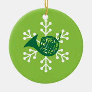 Gift Ornament, Franse Horn Player Keramisch Ornament