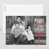 Gift Red Ribbon Wrapped Carte photo de vacances (Devant / Derrière)