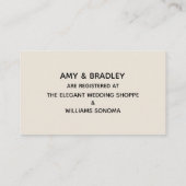 Gift Registry Cream Casual handschrift Informatiekaartje (Achterkant)