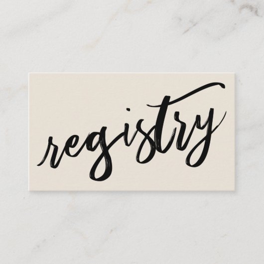 Gift Registry Cream Casual handschrift Informatiekaartje (Voorkant)