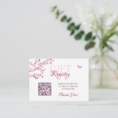 Gift Registry QR Code Cherry Blossom Baby shower Informatiekaartje (Staand voorkant)