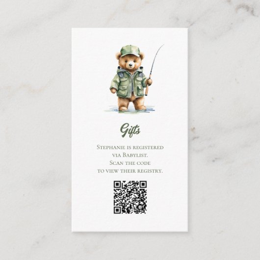 Gift Registry QR Code Een beetje Visser Informatiekaartje (Voorkant)