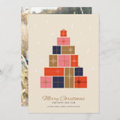 Gift Stack kerstboom Feestdagenkaart (Voorkant / Achterkant)