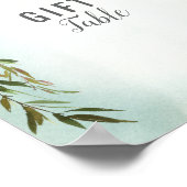 Gift Table Green White Rose Baby Sprinkle Shower Poster (Hoek)