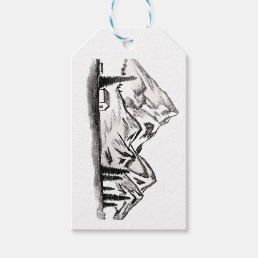 Gift tag with mountain theme cadeaulabel (Voorkant)