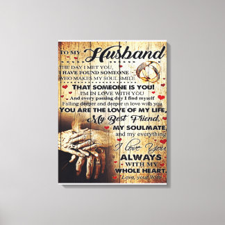 Gift to My Husband, Love Quottes Letter Canvas Afdruk