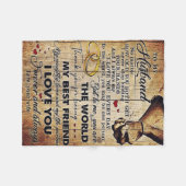 Gift to My Husband, Love Quottes Letter Fleece Deken (Voorkant (Horizontaal))