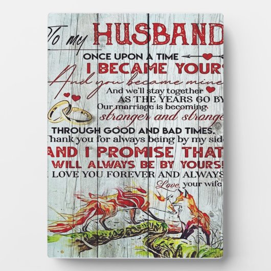 Gift to My Husband, Love Quottes Letter Fotoplaat (voorkant)