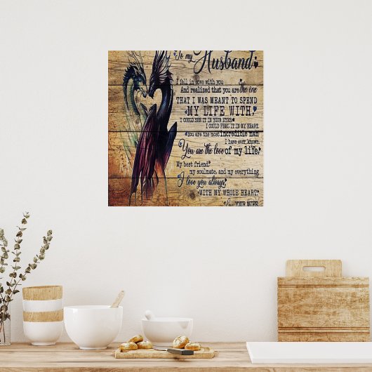 Gift to My Husband, Love Quottes Letter Poster (Keuken)