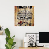 Gift to My Husband, Love Quottes Letter Poster (Thuiskantoor)
