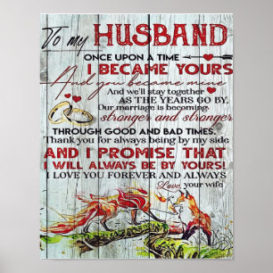 Gift to My Husband, Love Quottes Letter Poster