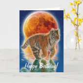 Gift van het Wild van de Kat van de tijger de Kaart (Gele Bloem)