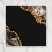 Gift voor Black & Gold Agate Geode Glitter Wedding Bedankjes Labels (Achterkant)