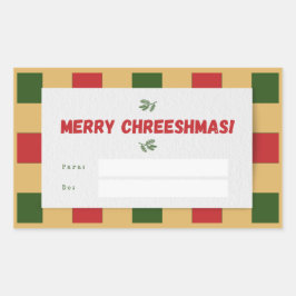 Gift voor Merry Chreeshmas plaid Rechthoekige Sticker