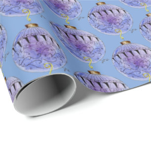 Gift Wrap - Blauwe boomversiering Cadeaupapier