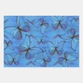 Gift Wrap Blue Morpho Butterflies Inpakpapier Vel (Voorkant)
