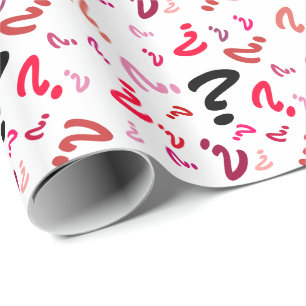 Gift Wrap - de Tekens van de Vraag in Reds Cadeaupapier