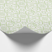 Gift Wrap Groen-White Damask Cadeaupapier (Hoek)