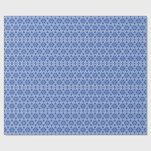 Gift Wrap - Hexagon en Bars in Blauw Cadeaupapier (Vlak)