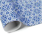 Gift Wrap - Hexagon en Bars in Blauw Cadeaupapier (Rol Hoek)