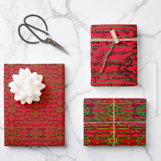 Gift Wrap Kwanzaa Principles C Inpakpapier Vel (Voorkant)