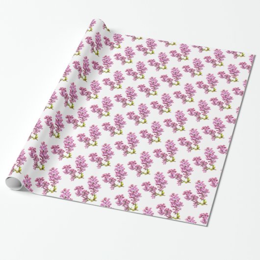 Gift Wrap - Lila bloesems (v.2) Cadeaupapier (Uitgerold)