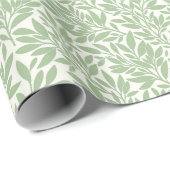 Gift Wrap papier met effen silhouet salieblaadjes. (Rol Hoek)